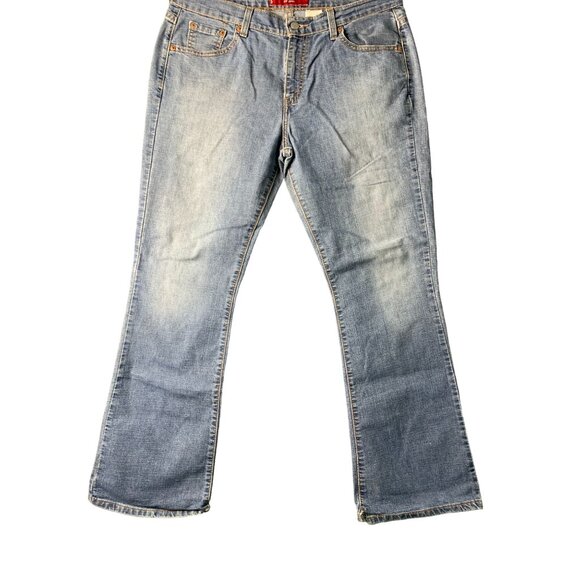 Levis 515 Womens Size 12 M Noveau Bootcut Jeans Light Wash Low Rise Stretch Blue - Picture 2 of 8